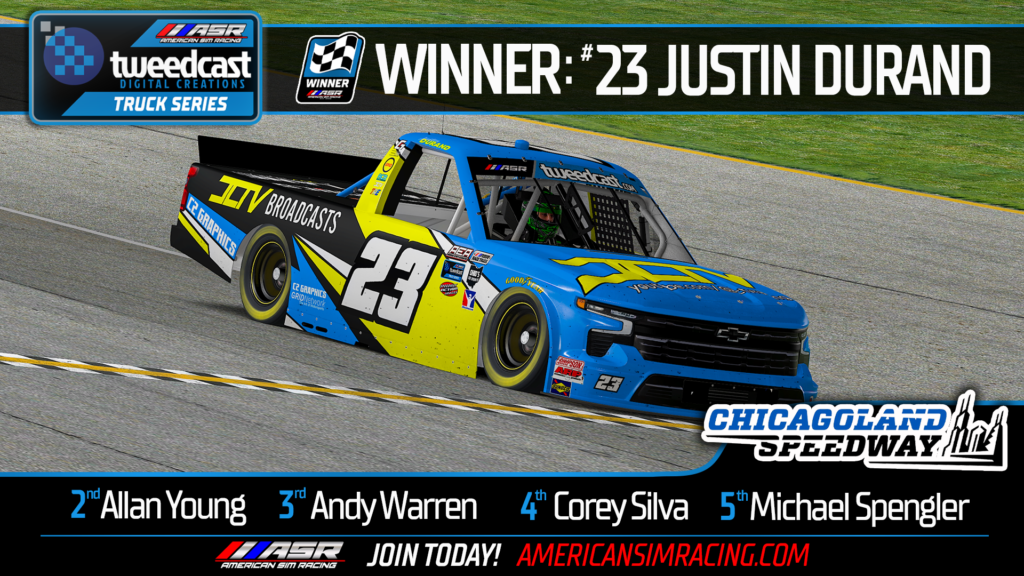 Durand Scores Chicagoland Victory! - American Sim Racing