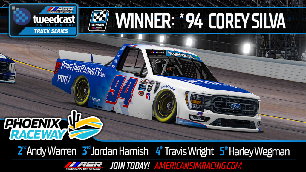 Phoenix Racing Sim Racing Silva Finds Victory Lane at Phoenix - American Sim Racing